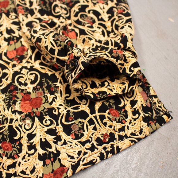 Vintage 70s TT Gun Gai Traditioncal Chinese Pattern Button Up Blouse Shirt Large - Picture 6 of 9